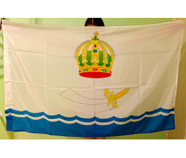 Флаг города Астрахань (90x135 см., полиэфирный шелк, сублимационная печать, прошит по периметру, карман слева)