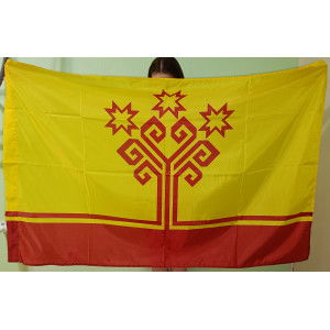 Флаг Чувашской республики (90x135 см., полиэфирный шелк, сублимационная печать, прошит по периметру, карман слева)