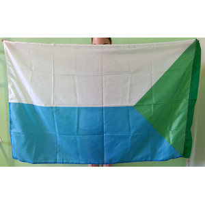 Флаг Хабаровского края (90x135 см., полиэфирный шелк, сублимационная печать, прошит по периметру, карман слева)