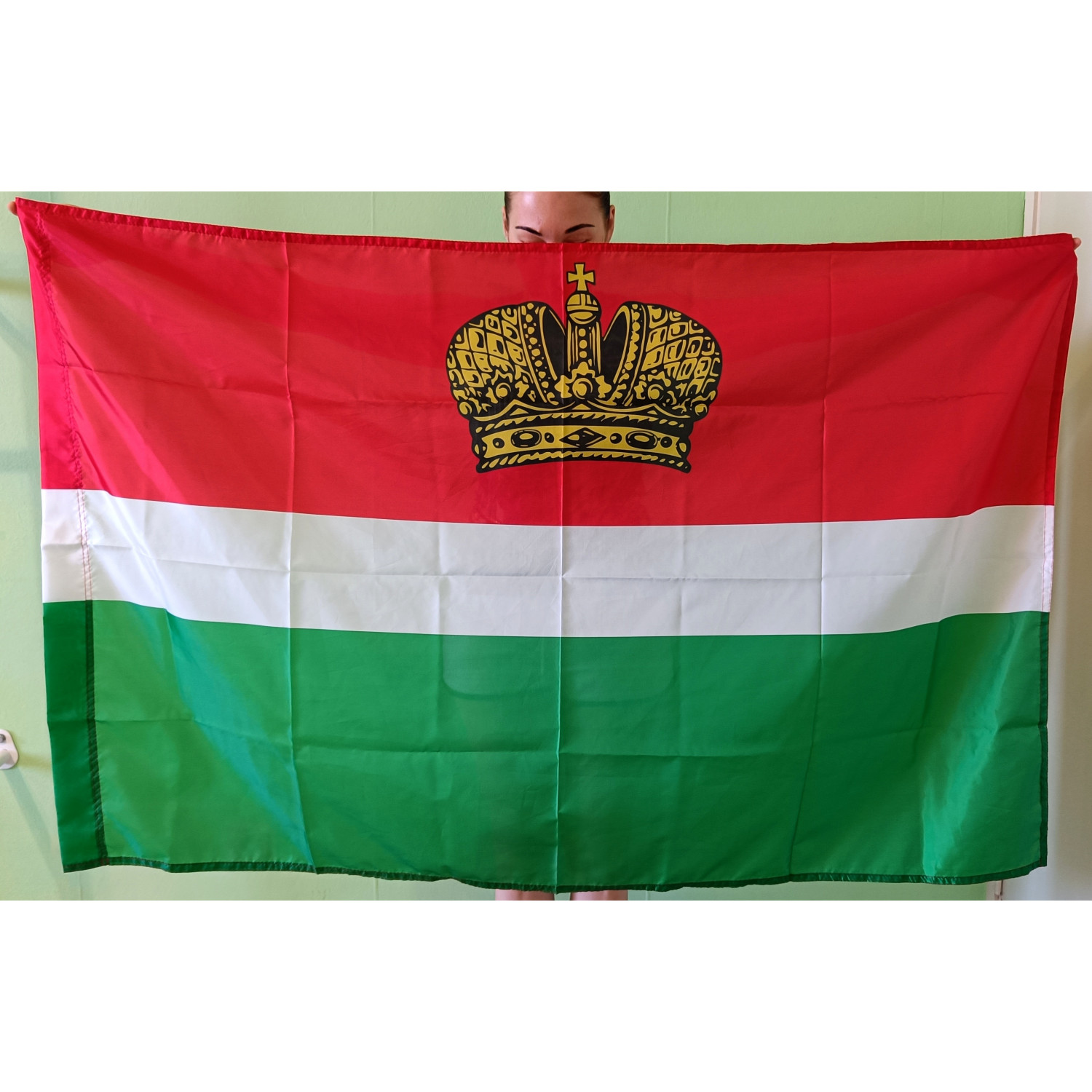 Флаг Калужской области (90x135 см., полиэфирный шелк, сублимационная печать, прошит по периметру, карман слева)