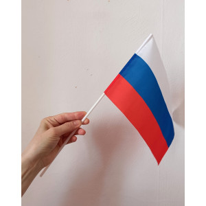Флажок России (флаг РФ) на палочке (размер 15x22 см)