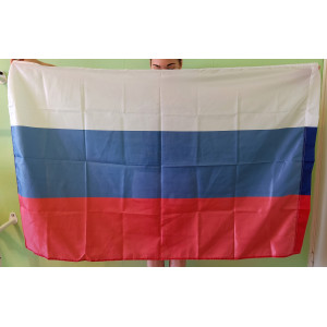 Флаг России (90x135 см., полиэфирный шелк, сублимационная печать, прошит по периметру, карман слева)