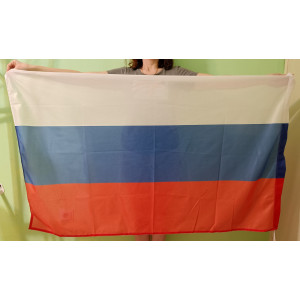 Флаг России (90x135 см., флажная сетка, прямая печать, прошит по периметру, карман слева)