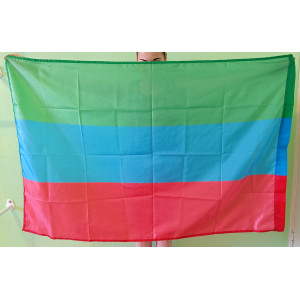 Флаг республики Дагестан (90x135 см., полиэфирный шелк, сублимационная печать, прошит по периметру, карман слева)