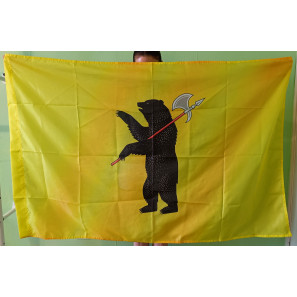 Флаг Ярославской области (90x135 см., полиэфирный шелк, сублимационная печать, прошит по периметру, карман слева)