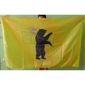 Флаг Ярославской области (90x135 см., полиэфирный шелк, сублимационная печать, прошит по периметру, карман слева)