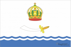 флаг города Астрахань (100x150 см., полиэфирный шелк, сублимационная печать, прошит по периметру, карман слева)