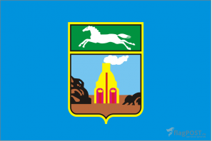 флаг города Барнаул (100x150 см., полиэфирный шелк, сублимационная печать, прошит по периметру, карман слева)
