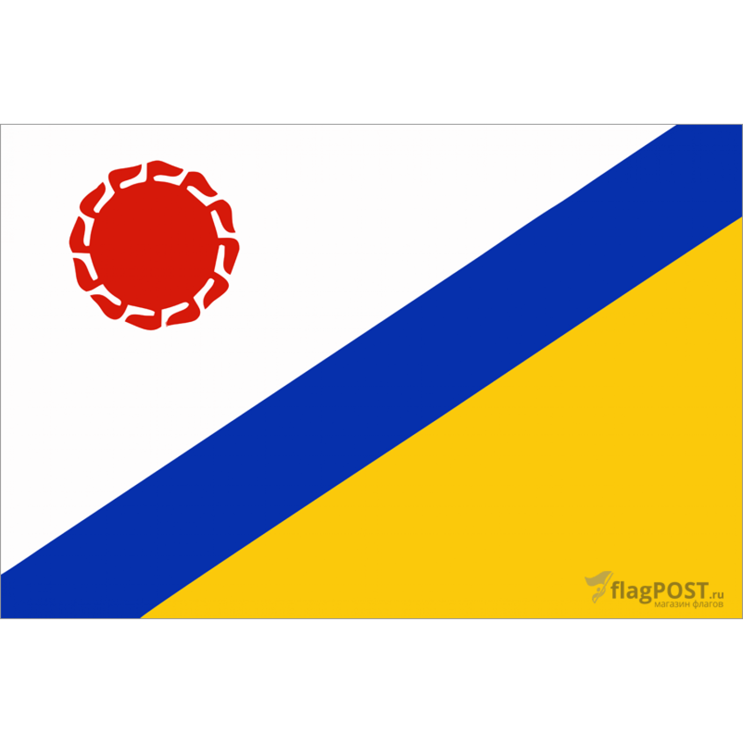 Флаг города Элиста (15x22 см., полиэфирный шелк, прямая печать, карман слева)