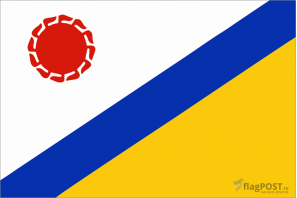 флаг города Элиста (100x150 см., полиэфирный шелк, сублимационная печать, прошит по периметру, карман слева)