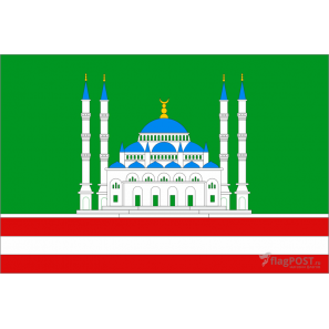 флаг города Грозный (15x22 см., полиэфирный шелк, сублимационная печать, карман слева)