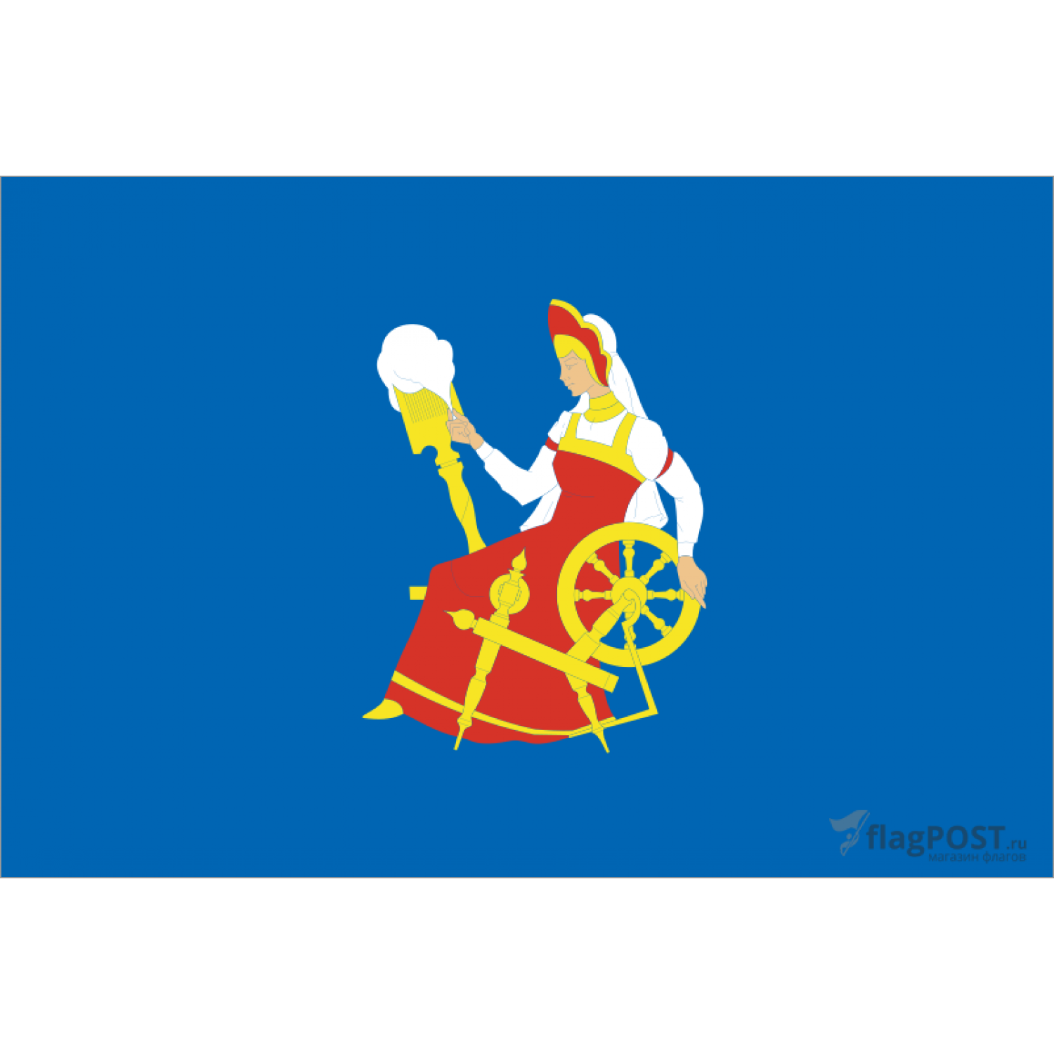 Флаг города Иваново (90x135 см., флажная сетка, прямая печать, прошит по периметру, карман слева)