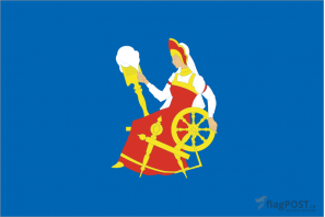 Флаг города Иваново (100x150 см., полиэфирный шелк, прямая печать, прошит по периметру, карман слева)