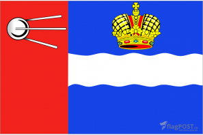 флаг города Калуга (100x150 см., полиэфирный шелк, сублимационная печать, прошит по периметру, карман слева)