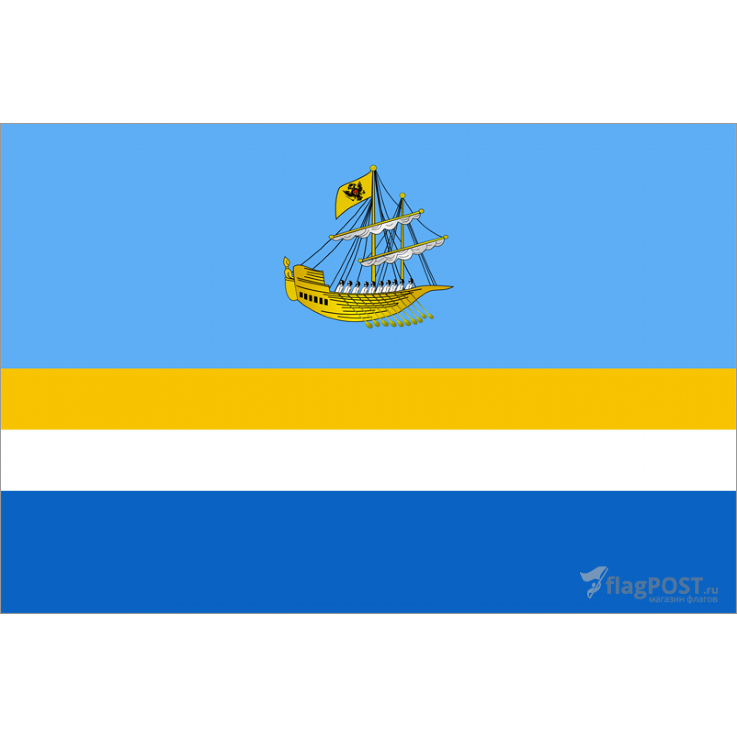 флаг города Кострома (70x105 см., флажная сетка, прямая печать, прошит по периметру, карман слева)