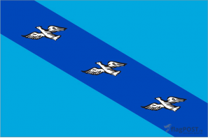 Флаг города Курск (100x150 см., полиэфирный шелк, прямая печать, прошит по периметру, карман слева)