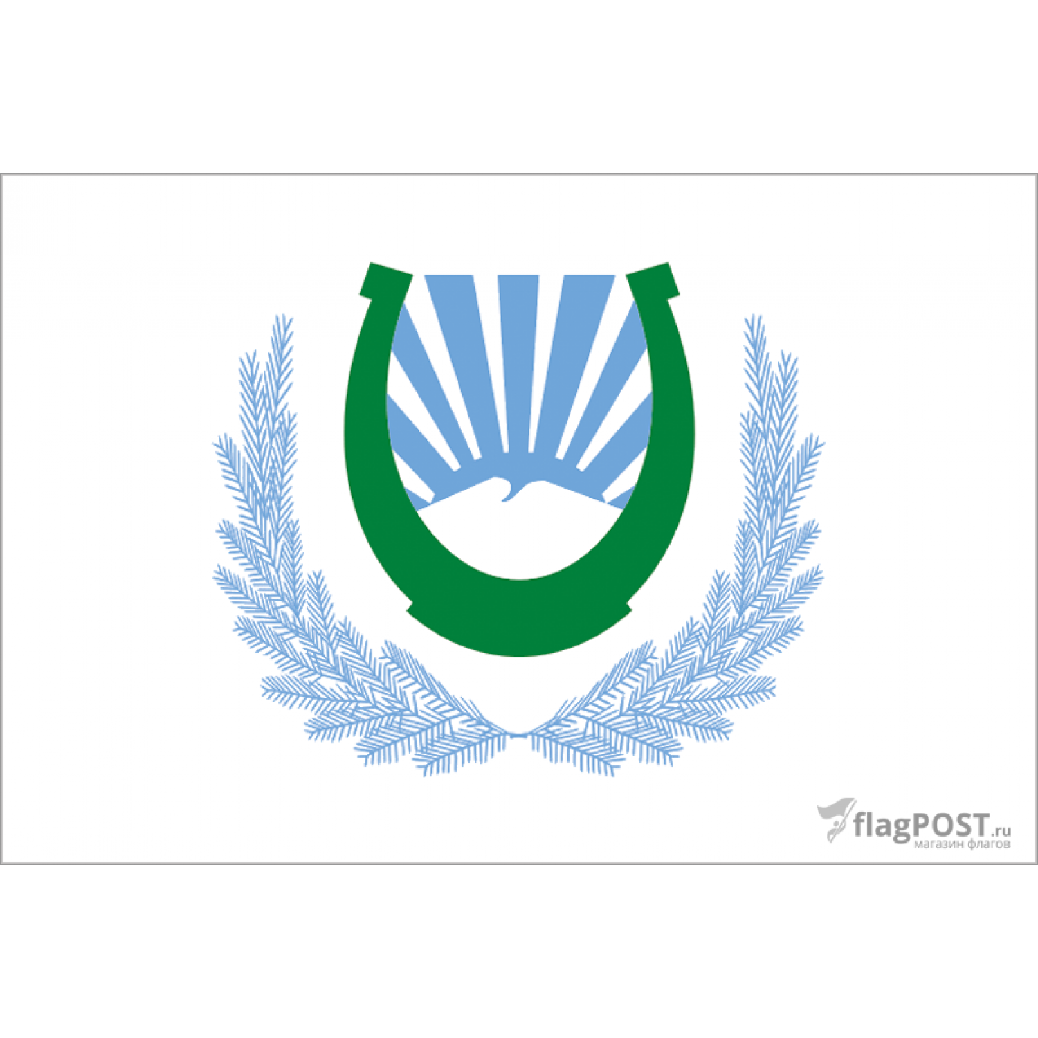 Флаг города Нальчик (100x150 см., флажная сетка, прямая печать, прошит по периметру, карман слева)