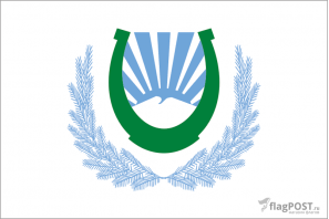 флаг города Нальчик (100x150 см., полиэфирный шелк, сублимационная печать, прошит по периметру, карман слева)