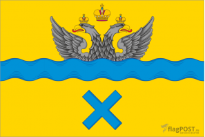 флаг города Оренбург (100x150 см., полиэфирный шелк, сублимационная печать, прошит по периметру, карман слева)