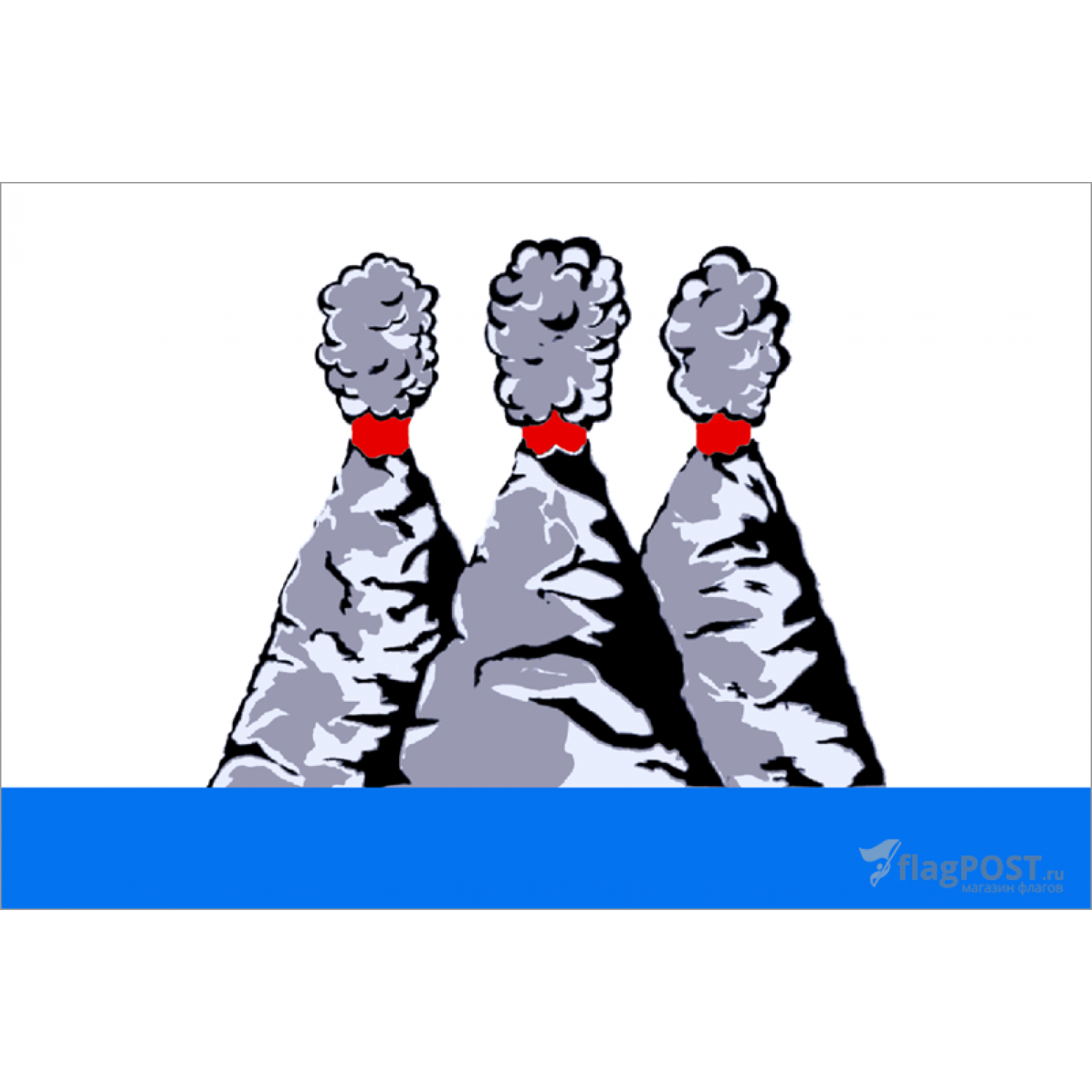флаг города Петрозаводск (70x105 см., флажная сетка, прямая печать, прошит по периметру, карман слева)