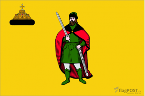 Флаг города Рязань (100x150 см., полиэфирный шелк, прямая печать, прошит по периметру, карман слева)