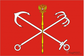 Флаг города Санкт-Петербург (100x150 см., полиэфирный шелк, прямая печать, прошит по периметру, карман слева)