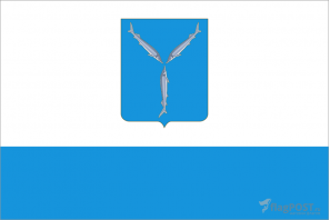 Флаг города Саратов (100x150 см., полиэфирный шелк, прямая печать, прошит по периметру, карман слева)