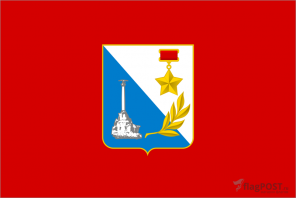 флаг города Севастополь (100x150 см., полиэфирный шелк, сублимационная печать, прошит по периметру, карман слева)