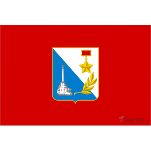 флаг города Севастополь (15x22 см., полиэфирный шелк, сублимационная печать, карман слева)