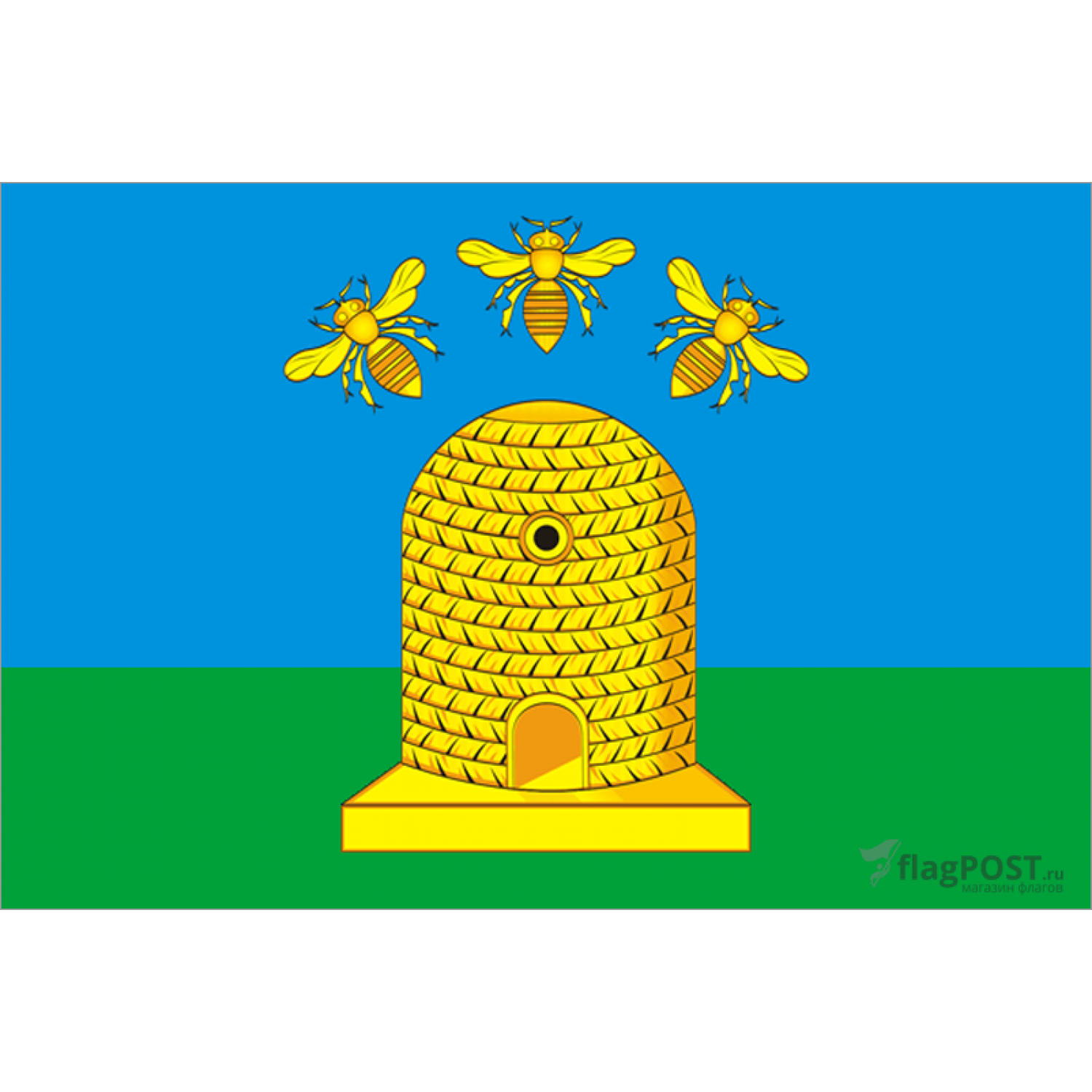 Флаг города Тамбов (70x105 см., полиэфирный шелк, прямая печать, прошит по периметру, карман слева)