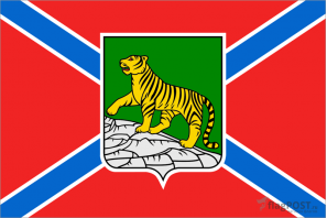 флаг города Владивосток (100x150 см., полиэфирный шелк, сублимационная печать, прошит по периметру, карман слева)