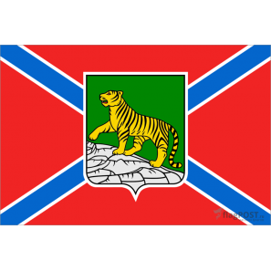 флаг города Владивосток (15x22 см., полиэфирный шелк, сублимационная печать, карман слева)