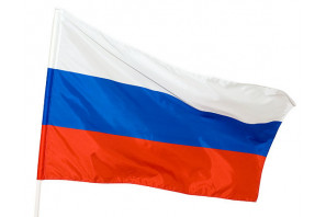 Флаг России (100x150 см., полиэфирный шелк, прямая печать, прошит по периметру, карман слева)