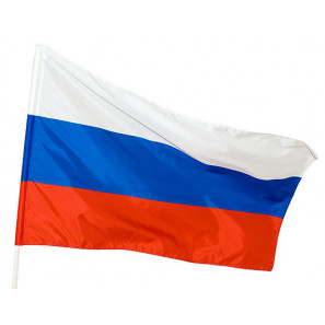 Флаг России (100x150 см., полиэфирный шелк, прямая печать, прошит по периметру, карман слева)