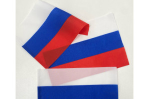 Флаг России (15x22 см., полиэфирный шелк, прямая печать, карман слева)