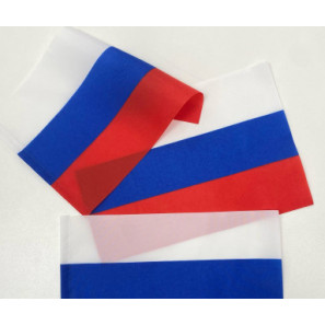 Флаг России (15x22 см., полиэфирный шелк, прямая печать, карман слева)
