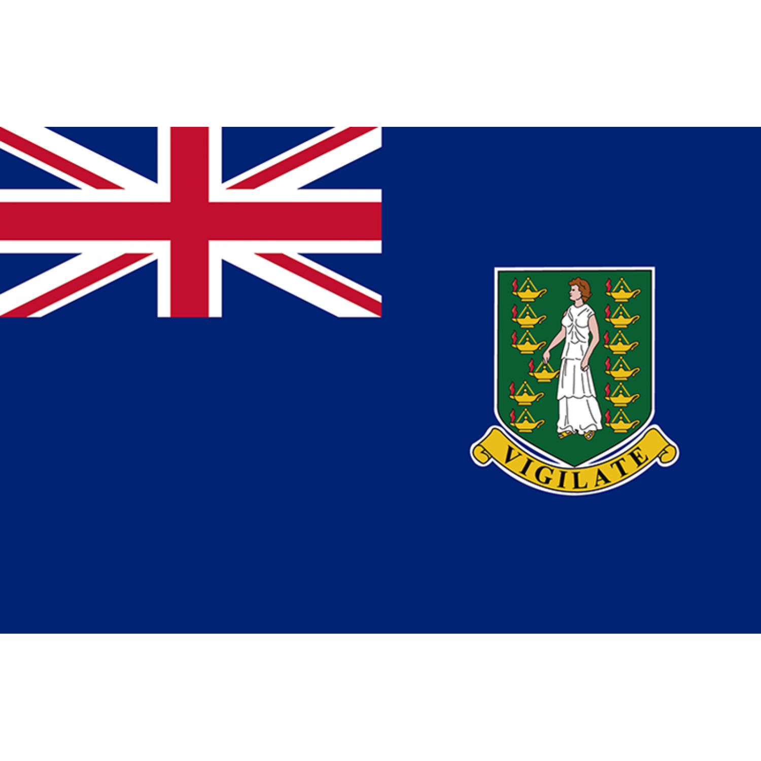 Флаг Виргинских островов Британия (15x22 см., полиэфирный шелк, прямая печать, карман слева)