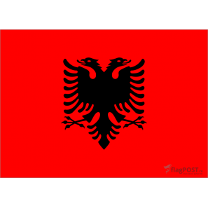 Флаг страны Албания (15x22 см., полиэфирный шелк, сублимационная печать, карман слева)