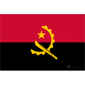 Флаг страны Ангола (15x22 см., полиэфирный шелк, сублимационная печать, карман слева)