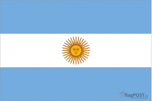 Флаг страны Аргентина (100x150 см., полиэфирный шелк, сублимационная печать, прошит по периметру, карман слева)