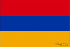 Флаг страны Армения (100x150 см., полиэфирный шелк, прямая печать, прошит по периметру, карман слева)