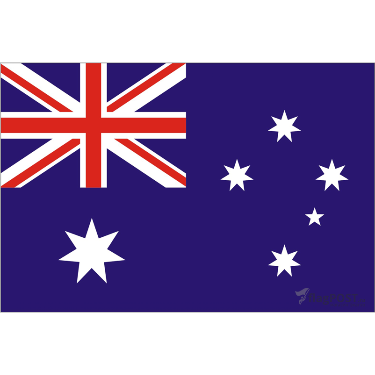 Флаг страны Австралия (100x150 см., полиэфирный шелк, прямая печать, прошит по периметру, карман слева)