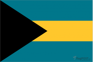 Флаг Багамских островов (100x150 см., полиэфирный шелк, прямая печать, прошит по периметру, карман слева)