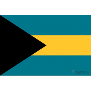Флаг Багамских островов (15x22 см., полиэфирный шелк, сублимационная печать, карман слева)