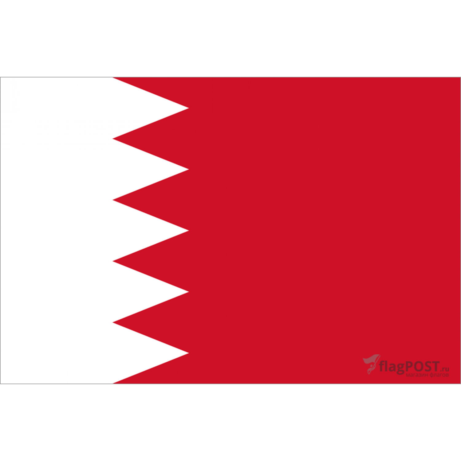 Флаг страны Бахрейн (70x105 см., полиэфирный шелк, прямая печать, прошит по периметру, карман слева)