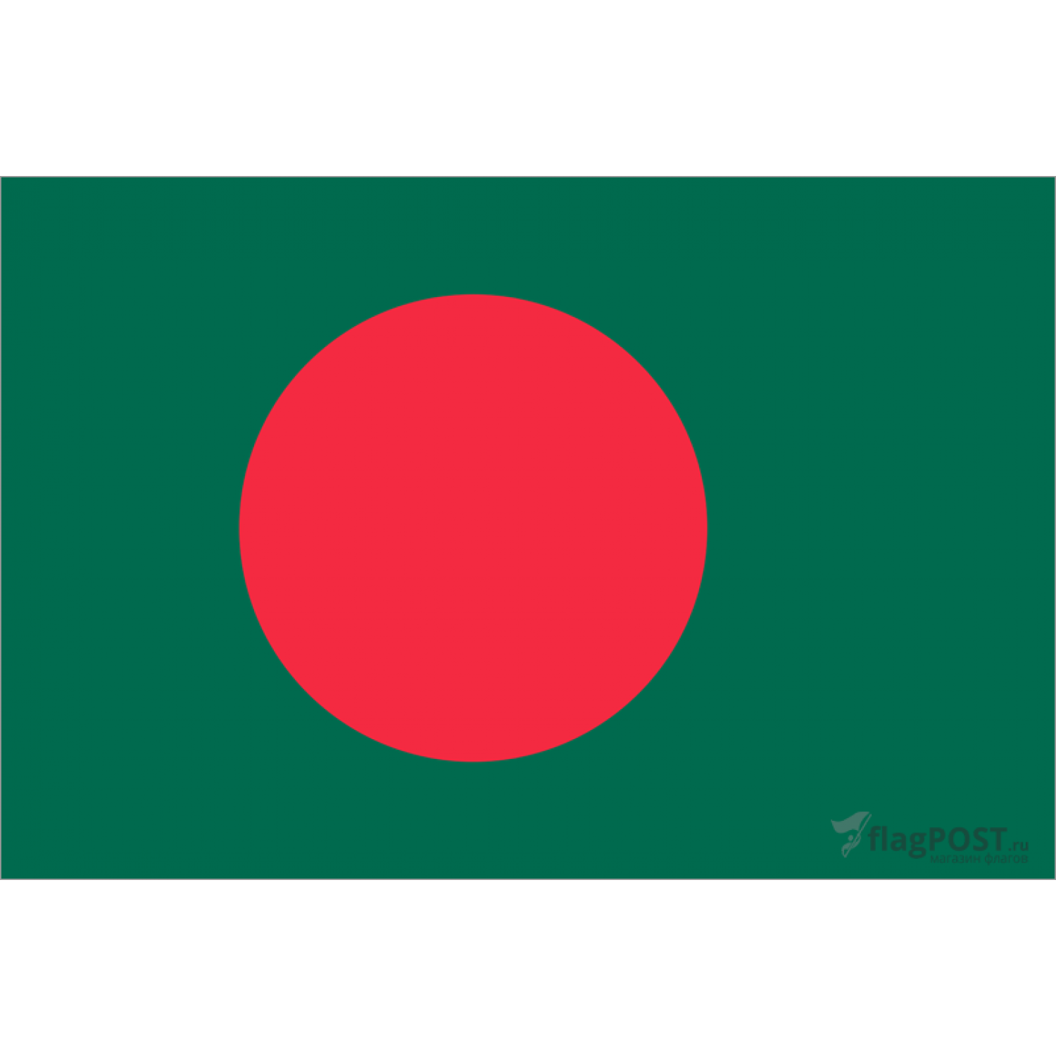 Флаг страны Бангладеш (15x22 см., полиэфирный шелк, сублимационная печать, карман слева)