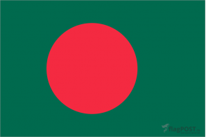 Флаг страны Бангладеш (100x150 см., полиэфирный шелк, прямая печать, прошит по периметру, карман слева)