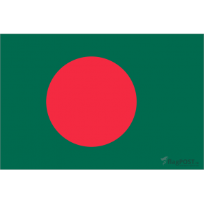 Флаг страны Бангладеш (15x22 см., полиэфирный шелк, сублимационная печать, карман слева)