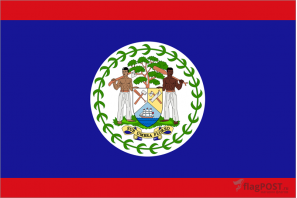 Флаг страны Белиз (100x150 см., полиэфирный шелк, прямая печать, прошит по периметру, карман слева)