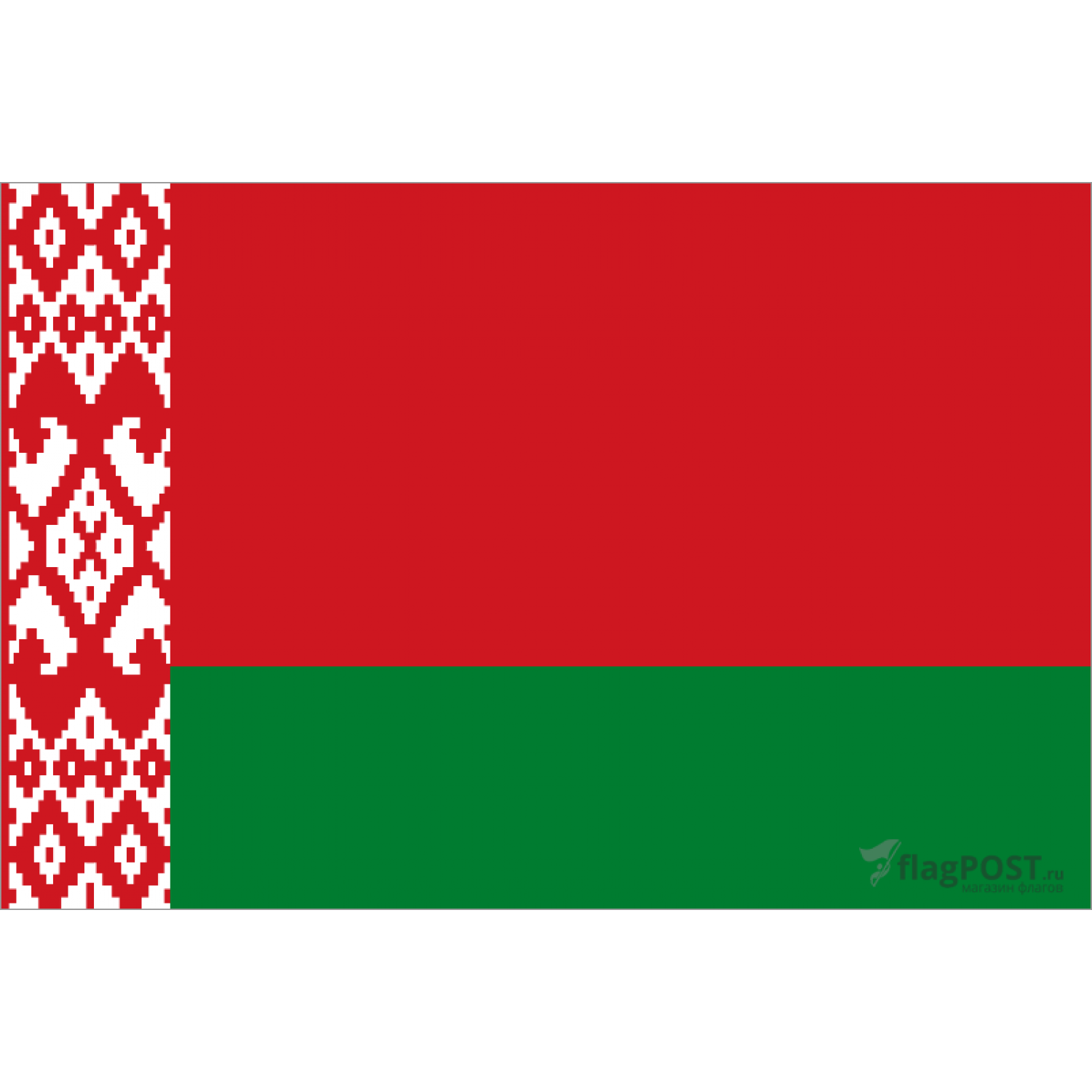 Флаг страны Белоруссия (70x105 см., флажная сетка, прямая печать, прошит по периметру, карман слева)